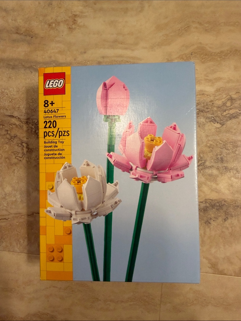 LEGO Pink & White Lotus Flowers Floral Display NWT